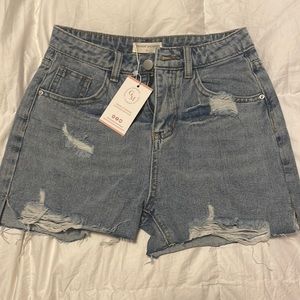 Goodnight macaroon denim high waisted shorts